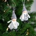 thumbnail image 3 of Northlight Plush Striped Boy and Girl Christmas Ornaments - 5.5" - Gray and White - Set of 2, 3 of 6