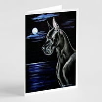 Caroline's Treasures Black Great Dane in the Moonlight Greeting Cards with Envelopes, 5" x 7" (8 Count)