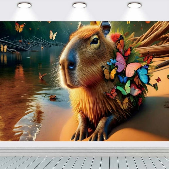 Capybara Taspestry Wall Decor Party Supplies Background BackdropBanner Poster Decor Decorations