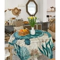 thumbnail image 4 of Square/Round Tablecloth 54x54inch, Sea Turtle, Vinyl Table Covers Waterproof Oilcloth Table Cloth Linens, Farmhouse Tablecloths for Outdoor Dining Wedding Party Camping, Ocean Animal Watercolor, 4 of 6