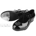 thumbnail image 1 of Zapatos de claqué de cuero de moda para niñas, color negro, talla 36, 1 of 8