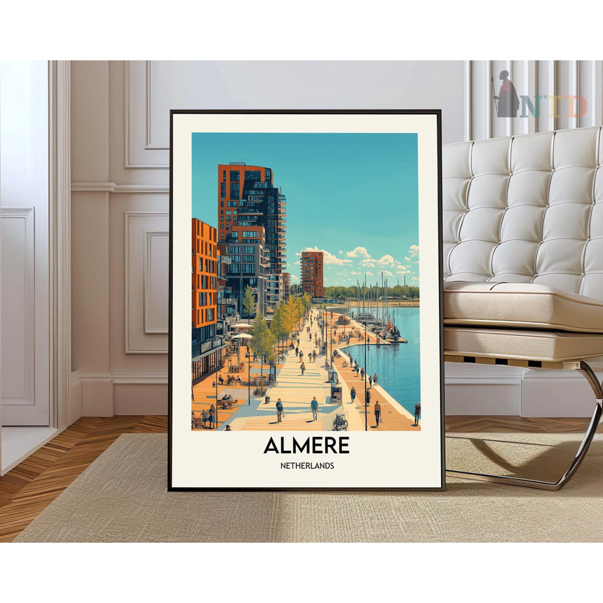 Almere Netherlands Poster, Flevoland Modern City Wall Art