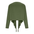 thumbnail image 5 of Daiosportswear Women Tie Front Wrap Tops Long Sleeve Pilate Ballet Ruffle Bolero Shrugs Crop Yoga Layering Workout Cardigan Cover Up,Cover-Up for Women Green XL(XL), 5 of 9