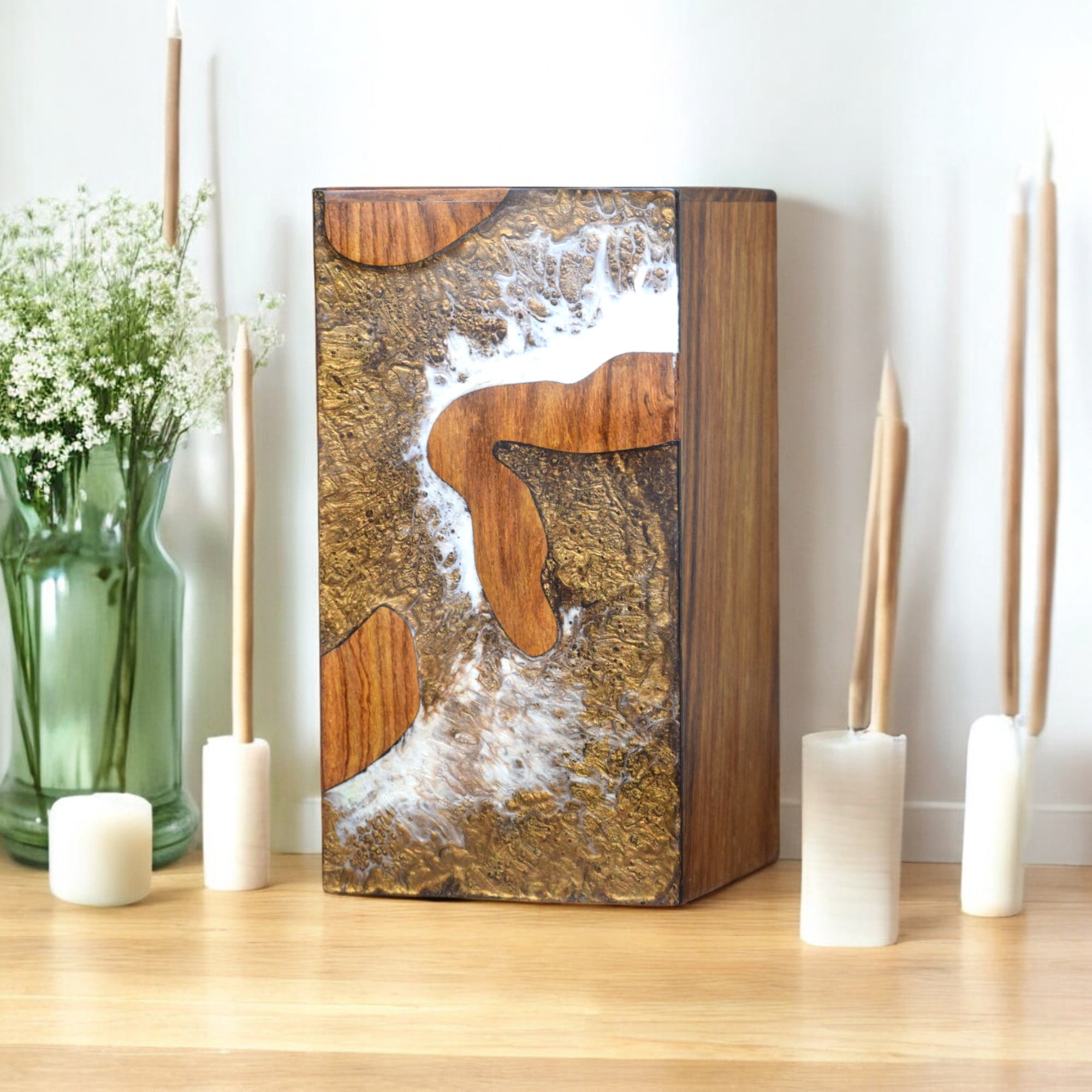 Wooden Urn for Human Ashes Adult Male/Female – Durable Cremation Urn for Ashes - Premium Memorial Urns for Adults – Suitable for Burial or Home Display