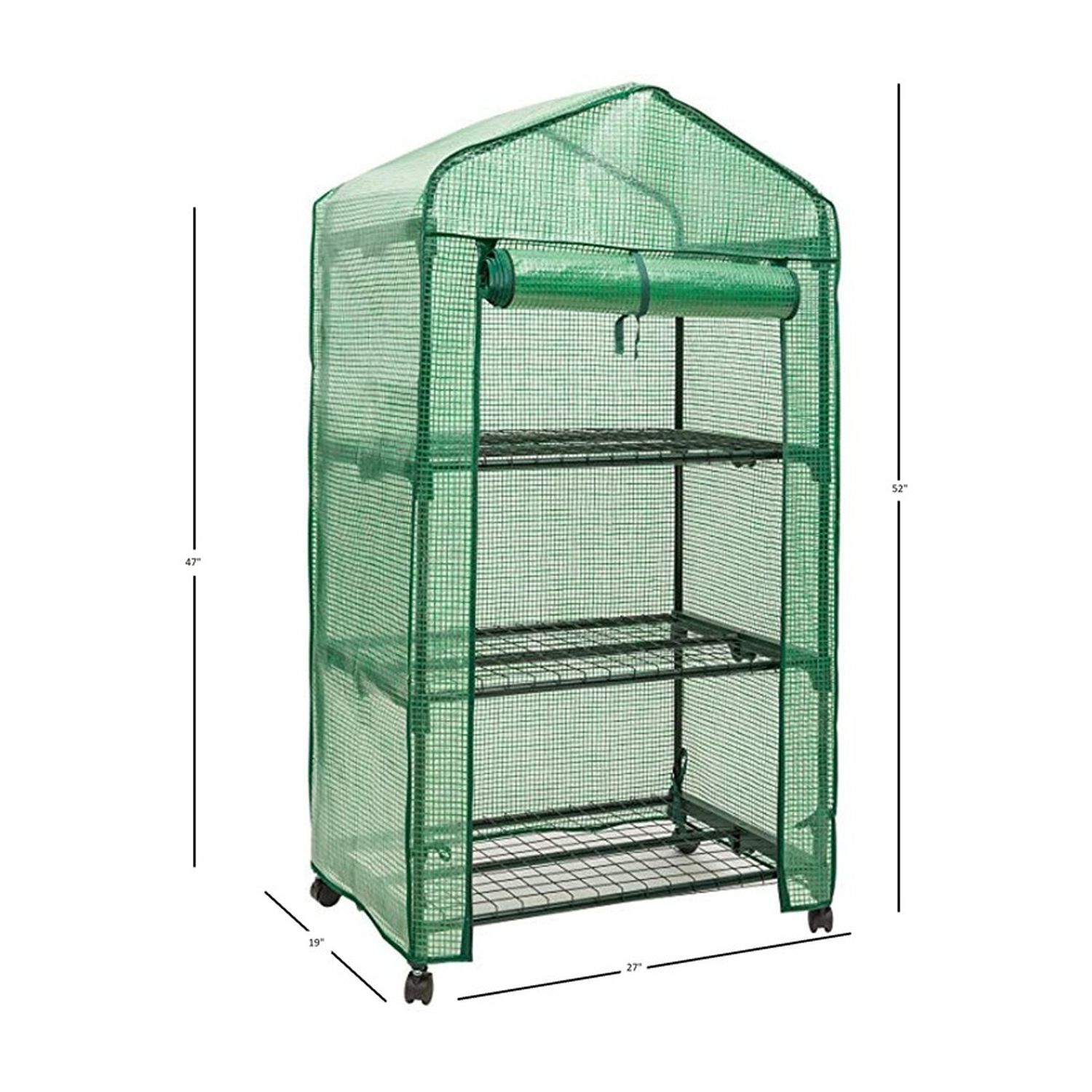 Rolling Greenhouse Cover - 3 Tier Portable Greenhouse Replacement Top - Durable PE Material