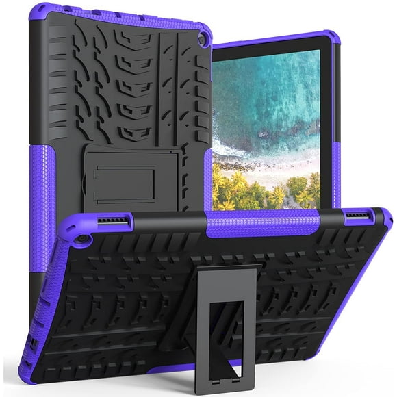 Pour Étui pour Tablette F I R E HD 10 2021, Étui de Protection Robuste à Double Couche Antichoc Résistant aux Impacts avec Béquille Compatible avec Fire HD 10 Case & 10 Plus 11th Generation Not For IPad 10.1