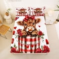 thumbnail image 5 of jejeloiu Valentine Highland Cow Full Size Sheets Kids,Cute Print Bed Sheets,4pcs, 5 of 6