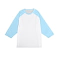 thumbnail image 7 of 3/4 Sleeve Shirts Mens Three Quarter Sleeve Baseball Tee Raglan Sleeve Blouses Light Blue S, 7 of 7