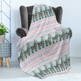 thumbnail image 4 of Llama Soft Flannel Fleece Throw Blanket, Horizontal Borders Patterned Alpaca Animal and Folkloric Ornaments, Cozy Plush for Indoor and Outdoor Use, 50" x 70", Multicolor, by Ambesonne, 4 of 5