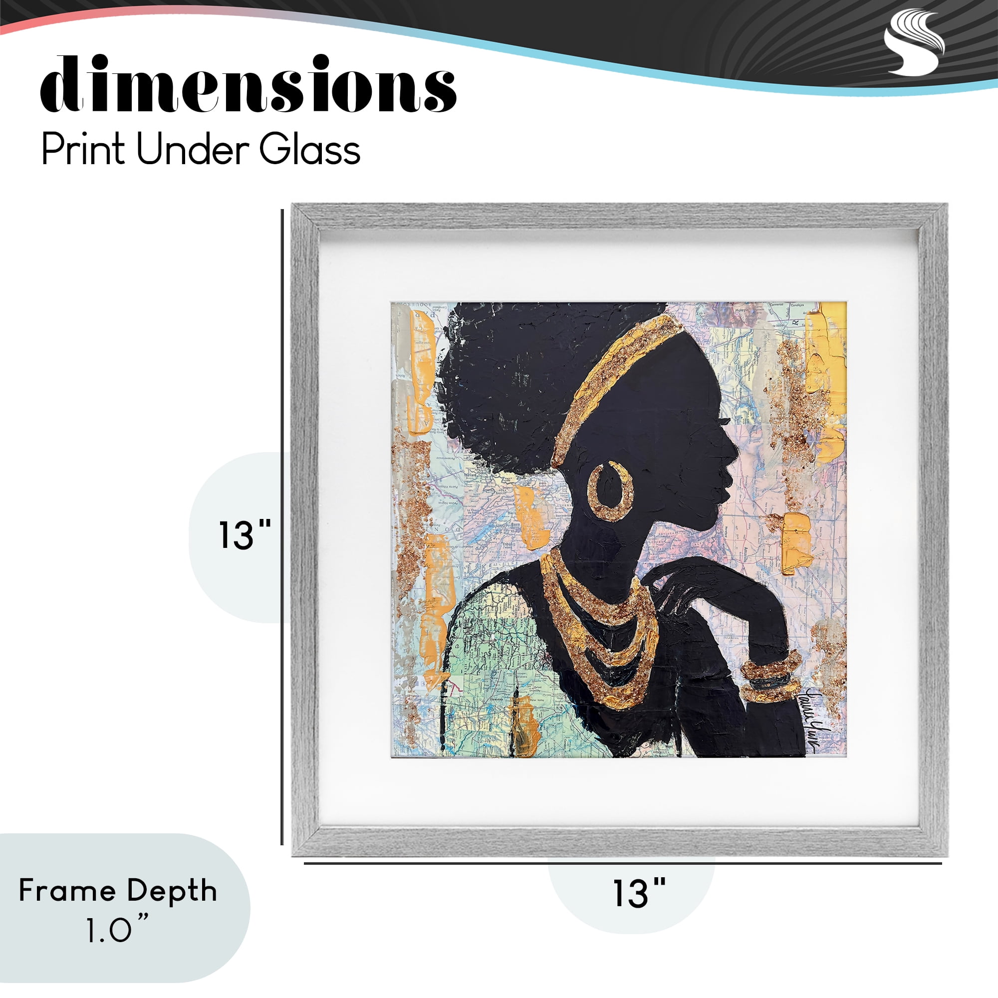 Stupell Industries Jewelry Clad Girl Silhouette Gray Framed Print Under Glass, design by Lauren Luna