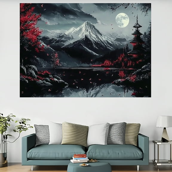 RKSupls Elegant Japanese Scenery Tapestry,Home Tapestry Suitable for Hanging for Decorative Wall Hanging, Decorative Bedroom, Living Room Decoration - 60x40in