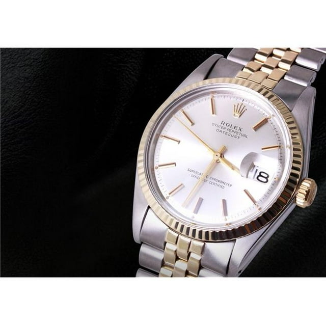 White Stick Dial Two Tone Jubilee Bracelet Rolex Datejust Mens Watch Mint