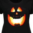 thumbnail image 4 of Inktastic Toothy Grin Pumpkin Face in Orange Glow Women's Plus Size T-Shirt, 4 of 5