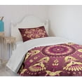 thumbnail image 4 of Ambesonne Purple Mandala Quilted Bedspread Set 2 Pcs, Eastern Retro, Twin Size, Dried Rose Yellow, 4 of 6