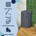 thumbnail image 4 of happimess Chloe 15.56-Gallon All-Weather Wicker/Metal Corner Hideaway Outdoor Trash Can for Package Delivery, Patio Furniture, Cushions, Gardening Tools, Pool Supplies, Navy/White, HPM1200B, 4 of 9