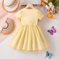 thumbnail image 4 of HABDGIKS Robes d'Été Fille Tendance 2025 Manches Courtes Fête Danse Broderie Maille Vêtements Mignons Robe d'Été, 4 of 6