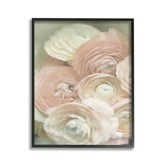 Stupell Industries Ranunculus Blooms Pattern Botanical & Floral Photography Black Framed Art Print Wall Art, 11 x 14