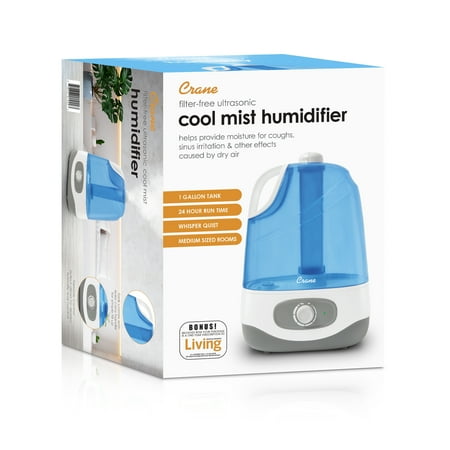 CRANE - 1 Gal. Ultrasonic Cool Mist Humidifier - Blue/White