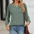 thumbnail image 6 of idosla Women Long Sleeve Shirts Fall Top Casual Pleated Blouse for Women Fashion (Army Green, M), 6 of 9
