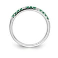 thumbnail image 2 of 14K White Gold Ring Band Gemstone Emerald Round Green Diamond, Size 9, 2 of 3