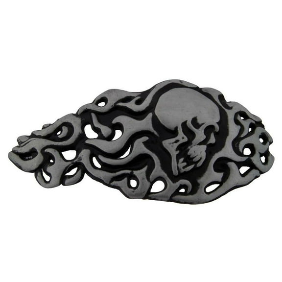 Gothic Flaming Skull Belt Buckle Antiqued Finished Goth Tattoo Halloween Party Costume New