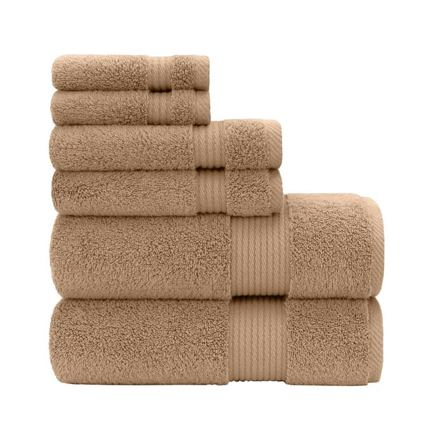 Luxury 100 Plush Cotton 6Piece Towel Sets by Royal Tradition