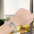 thumbnail image 1 of Pulsera elegante, brazalete de muñeca de corazón de amor de joyería para amantes de las mujeres de de la boda Argenta 7 pulgadas Salvador Dali Brazalete de la pulsera, 1 of 10