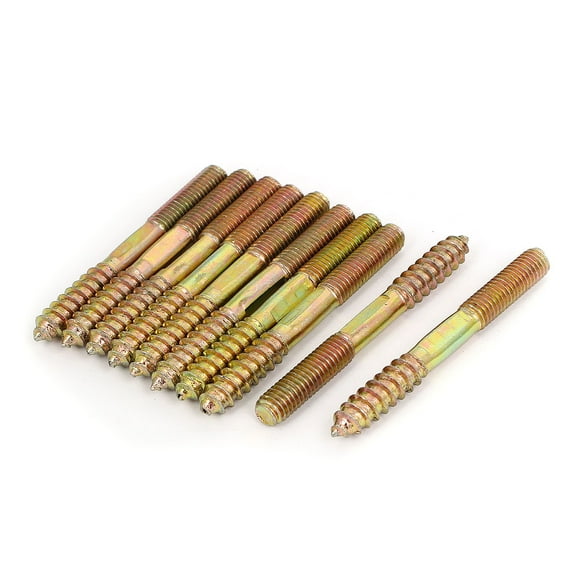 Uxcell M8 x 74mm Double End Threaded Machine Self Tapping Wood Screw Bolt Stud (10-pack)