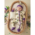 thumbnail image 3 of BemeyourBBs Newborn Baby Boys Girls Mardi Gras Outfit Footed Romper Hat Set Long Sleeve Printed Zip Up Footie Jumpsuit Cute Infant Spring Fall Winter Clothes, 3 of 9