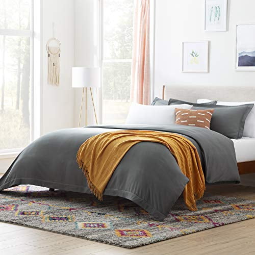 Hypoallergenic Charcoal Cal King Three Piece Set Includes Duvet Cover and Two Shams Soft Brushed Microfiber LINENSPA Microfiber Duvet Cover Hypoallergenic Charcoal Cal King Three Piece Set Includes Duvet Cover and Two Shams Soft Brushed Microfiber LINENSPA Microfiber Duvet Cover