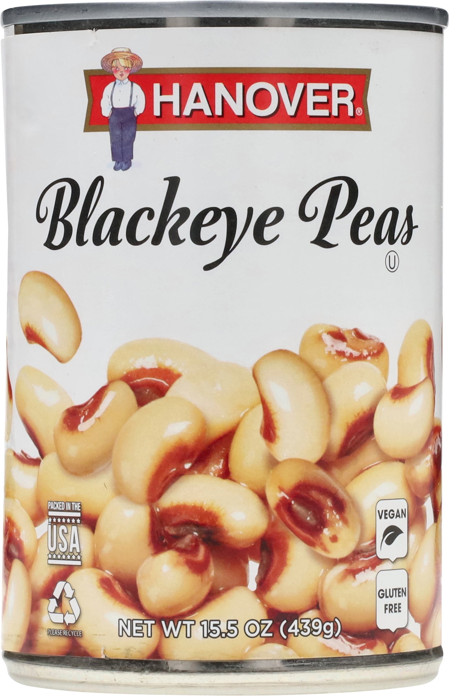 (7 pack) Hanover Blackeye Peas, 15.5 oz Can – Shelf-Stable Southern Side for Easy Meals