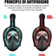 thumbnail image 5 of Máscara de snorkel con soporte para cámara cara completa 180 grados antivaho antifugas correas ajustables equipo de buceo, 5 of 5
