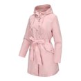 thumbnail image 3 of ameIAEA Womens Long Sleeve Hooded Jacket Windproof Waterproof Trench Coat Travel Hiking Overcoat with Belt, 3 of 7