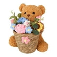 thumbnail image 6 of Knitted Flower Teddy Bear Bouquet, Handmade Artificial Flowers Gift, Home Decor for Anniversary Valentine's Day(Pink), 6 of 6