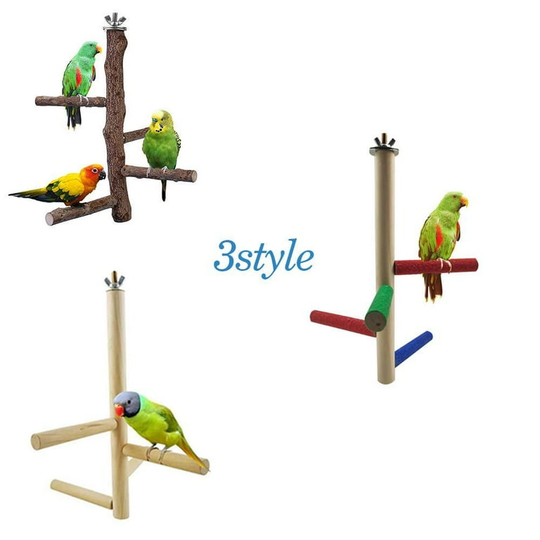 Wooden Parrot Budgie Bird Cage Perches Tree Branch Paw Grinding