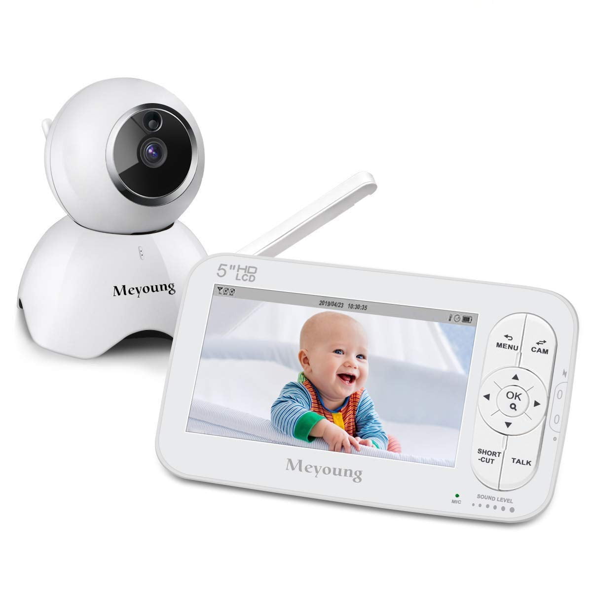 Vava teléfono para bebés con cámara 720p HD 5 pulgadas vídeo monitor bebé con 24 horas duración. 