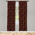 thumbnail image 2 of Ambesonne Ethnic Curtains, Indigenous African Faces, Pair of 28"x95", Chestnut Brown and Redwood, 2 of 4
