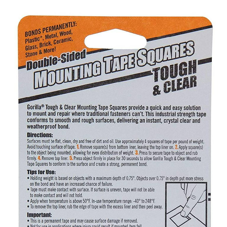 Gorilla Glue Mounting Variety 3-Pack Mounting Putty., Adhesive Dots Tape  Squares