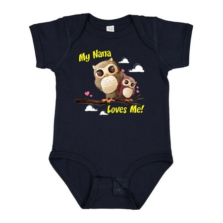 

Inktastic My Nana Loves Me Owl Boys or Girls Baby Bodysuit