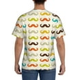 thumbnail image 3 of Vsdgher Colorful Mustache Print Men's Dry Fit Mesh Athletic Shirts Moisture Wicking Tennis T-Shirt Tops, 3 of 9