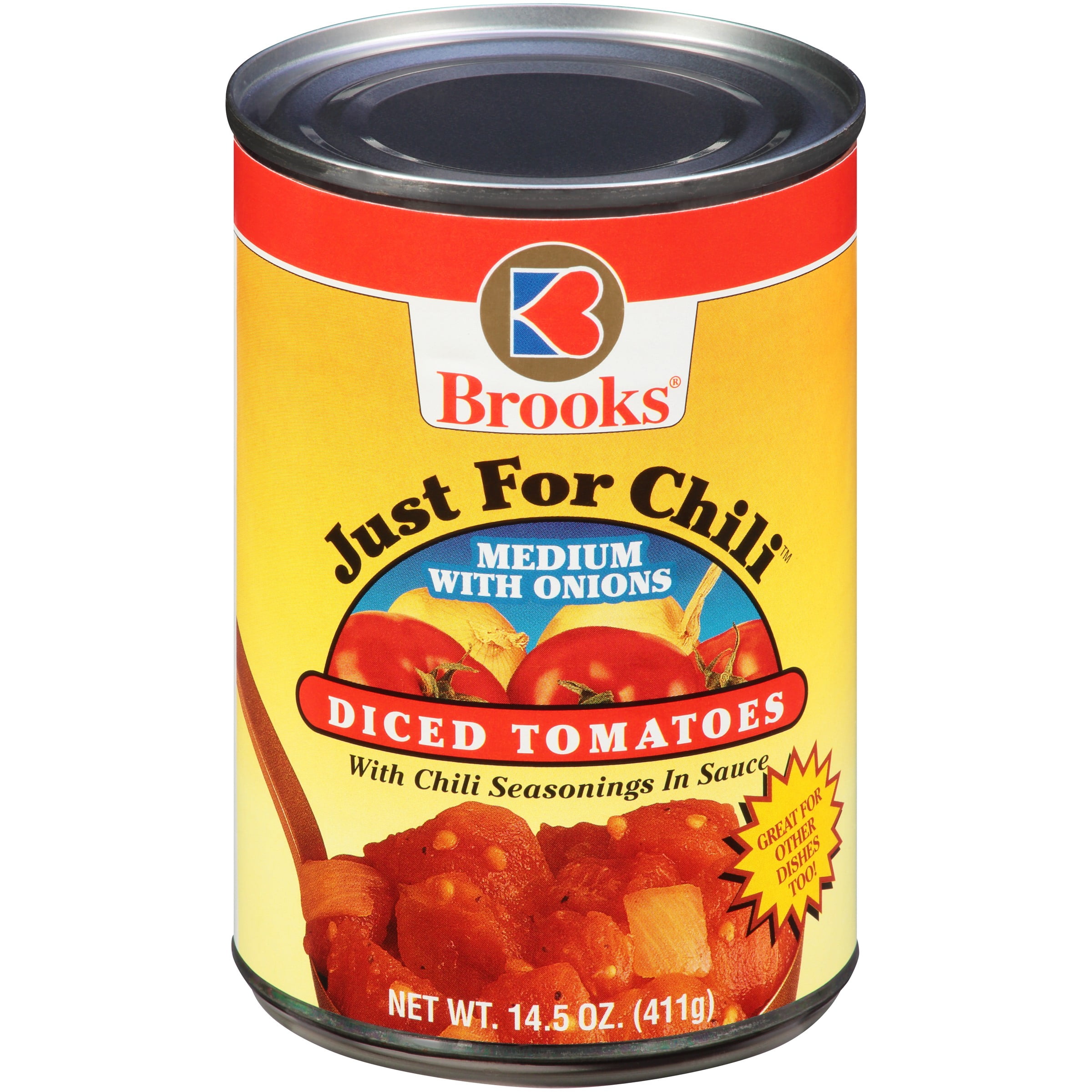 Brooks Just For Chili Medium With Onions & Diced Tomatoes 14.5 Oz
