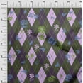 thumbnail image 3 of oneOone Polyester Spandex Dark Olive Green Fabric Check Argyle Floral Sewing Craft Projects Fabric Prints By Yard 56 Inch Wide, 3 of 5