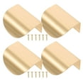 thumbnail image 1 of Miangastore Poignées en Laiton Massif en Forme de Feuille pour Porte d'Armoire Moderne 4 Pcs 2.4 Po, 1 of 8