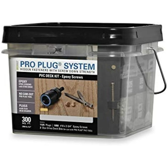 Starborn 5001379 No.10 x 2.75 in. Star Trim Head Epoxy Coated Carbon Steel Deck Screws & Plugs Kit