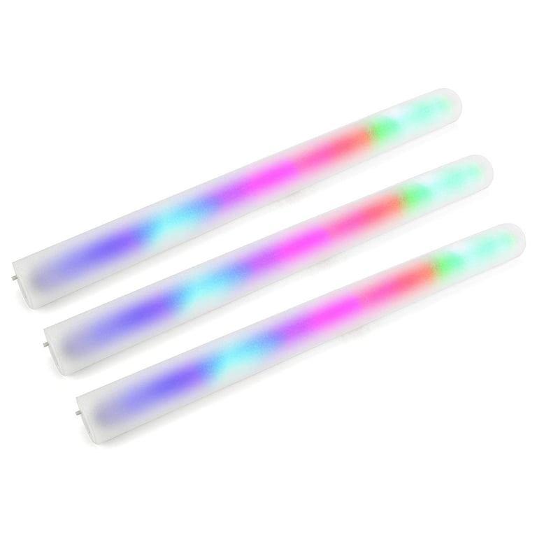 12 PCS Pack of 18 Multi Color Foam Baton LED Light Sticks - Color Changing  Rally Foam 3 Model Flashing