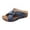 A-Navy268, variant on Yuanlong Women's Slides Sandals Platform Wedge Hollow Out Summer Sandals Leather Upper Stylish Beach Slippers