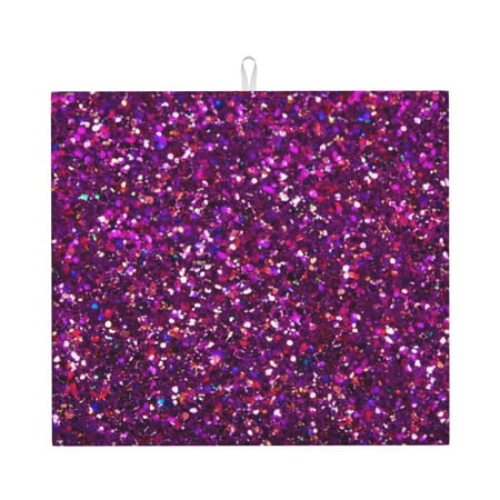 

Xecao Colourful Glitter Print Dish Drying Mat for Kitchen Counter Absorbent Coffee Bar Mat Dish Drainer Rack Mats Dining Room Decoration