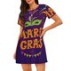 thumbnail image 1 of Balery Mardi Gras2 Camisón de manga corta con cuello redondo para mujer, cómodo y elegante., 1 of 6