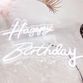 thumbnail image 2 of Deco Custom LED Letters Light 56 x 40 cm Happy Birthday Neon Sign, Transparent Base with LED Flex Neon Light for Bar Beer Party Wall Decor Lights (White 22"), 2 of 8