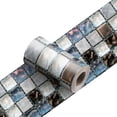 thumbnail image 3 of 2 Rolls Peel and Stick Wallpaper Border,Square Tile Pattern Self Adhesive PVC Wallpaper Decorative for Bedroom Kitchen Living Room Home Decor, 3 of 7